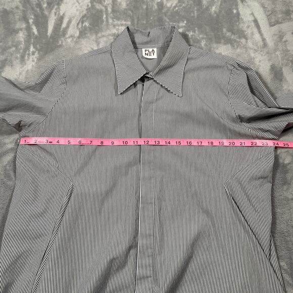 Planet Lauren G Shirt Sz 2 10-14 Artist Smock Tunic Lagenlook Flowy Striped Flaw - Picture 10 of 13